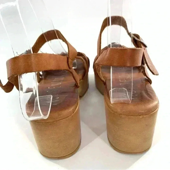 Muse & cloud womens sandals size 36 tan leather chunky retro festival boho - Picture 11 of 12
